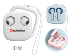 Audífonos Inalámbricos Con Estuche De Carga Y Funda De Silicon Kawai A2829 Azul Claro