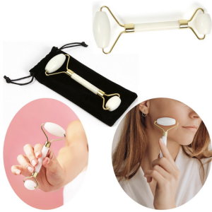 RODILLO DE CUARZO BLANCO PARA MASAJE FACIAL